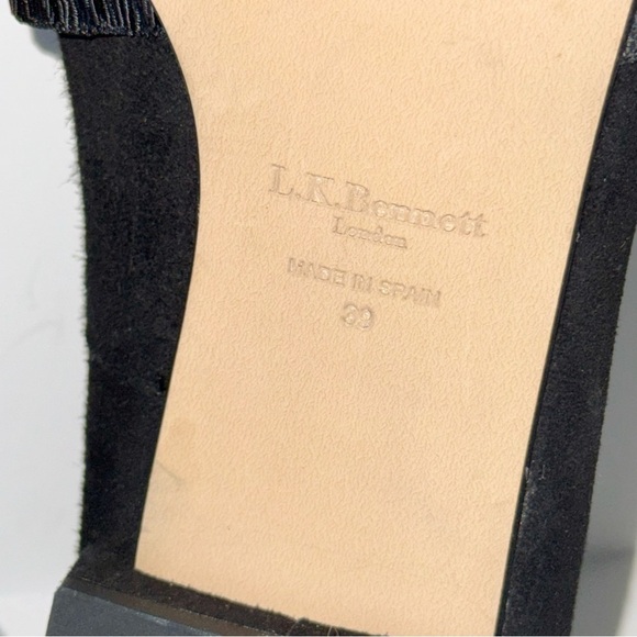 L.K. Bennett Vienetta Suede Leather Pointed Toe Flat Loafers 39 Ribbon Detail - Picture 9 of 12